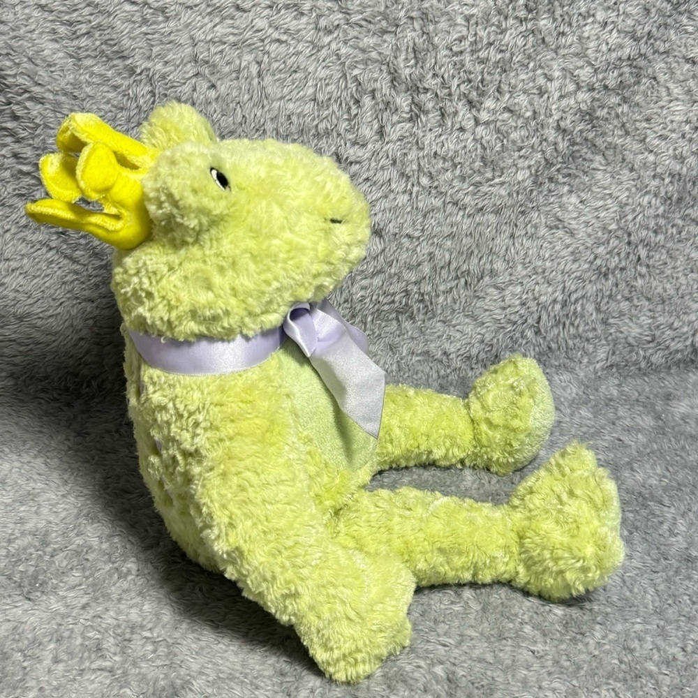 Wendy Bellissimo Green Frog Plush Stuffed Animal 16” Soft Cuddle Toy Satin Bow - Picture 6 of 8